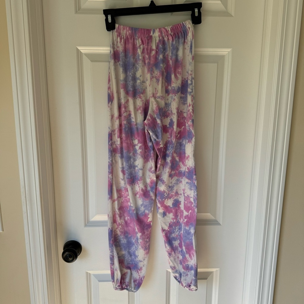 Jenna & Jessie Tie Dye Jogger Pants - Girls Sz 12 - Pink Purple White - Picture 6 of 7